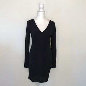 NWT Forever 21 Sparkly Knit Black Dress V-Neck L